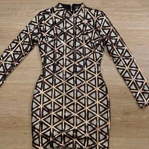 Lulus Geometric Sequin Dress